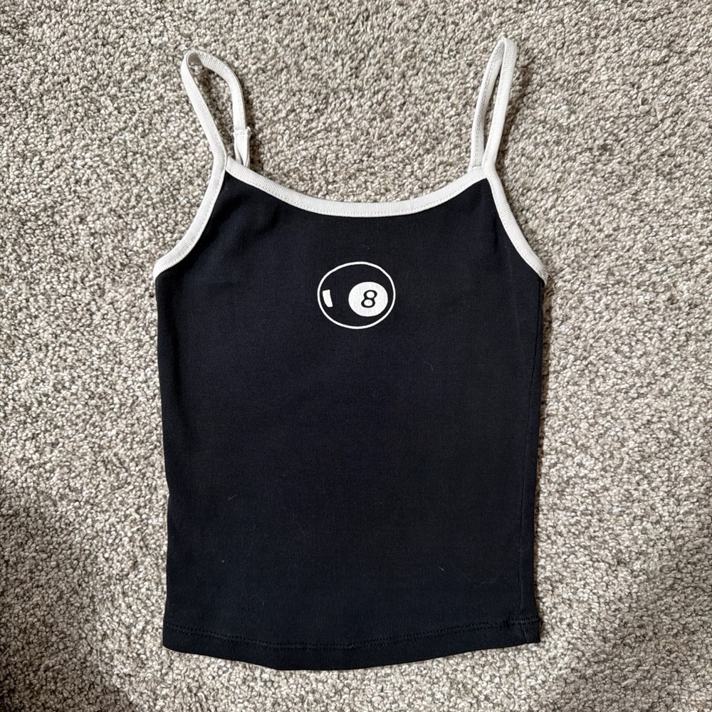 Kids Full Tilt Black Camisole with White Trim
